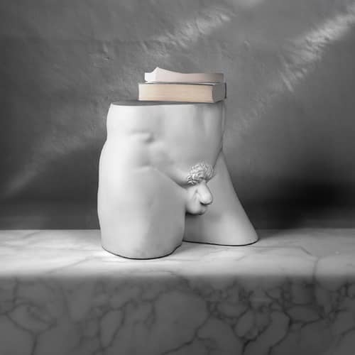 Beistelltisch Piece of me - Him corian weiß / 49,5 x 38,5 x H 45 cm - Seletti - Him - Magnesiumoxid (MGO)