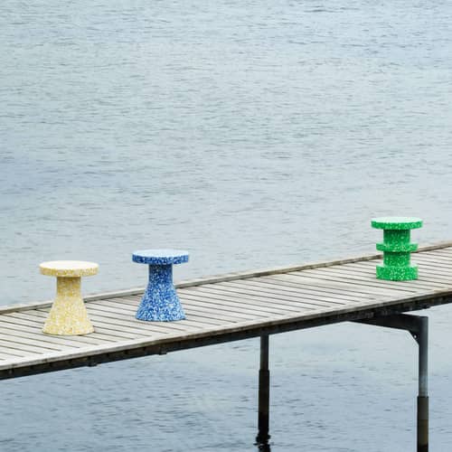 Beistelltisch Bit Stack plastikmaterial grün / Beistelltisch - 100% Recycling-Kunststoff / Ø 36 cm - Normann Copenhagen - Grün - Recyceltes Polyethylen