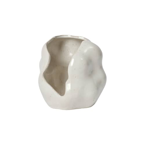 Hekla Candle holder ceramic beige / Ø 16 x H 16 cm - BROSTE COPENHAGEN - H 16 cm / Cream - Sandstone