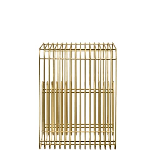 Sgabello Curva metallo oro / Tavolino d\'appoggio - AYTM - Ottone - Ferro placcato in ottone