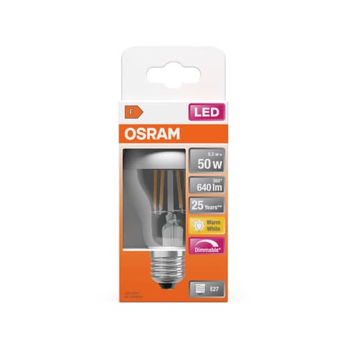 Dimmbare E27 LED-Lampe Classique A60 Silver glas silber / 6,5 W (= 50 W) – Warmweiß - Osram - Silber - Glas