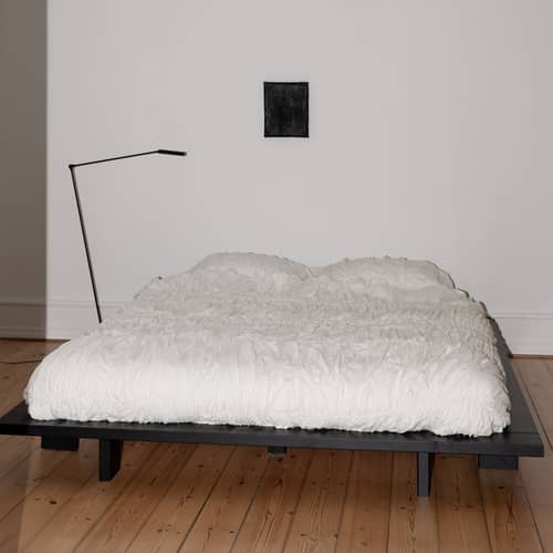 Japan Double bed wood black / For Mattress 160 x 200 cm - KARUP DESIGN - Black & White - FSC-certified lacquered solid pine