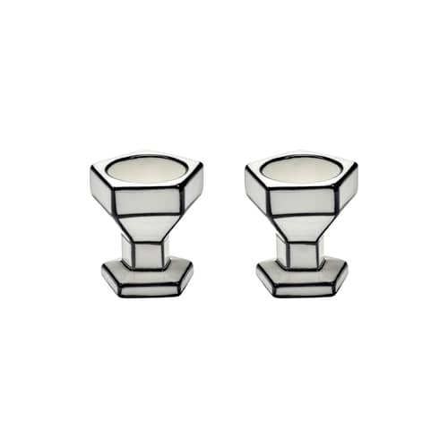 Carte Blanche Eggcup ceramic white / Set of 2 - Serax - White & Black - China