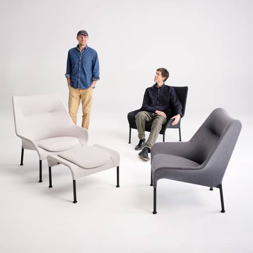 Fauteuil lounge O2 tissu noir - Hay - Noir doux - Acier thermolaqué, Mousse moulée, Tissu autoportant