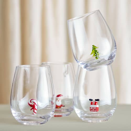 Misa Glass glass transparent / Set of 4 - Christmas figurines attached to the inside - Bloomingville - Christmas Figurines - Glass