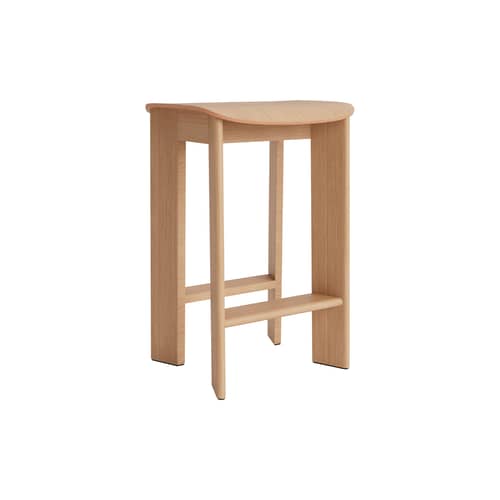 Chisel 30 Low High stool natural wood / H 65 cm - Hay - Lacquered Oak - Lacquered oak veneer