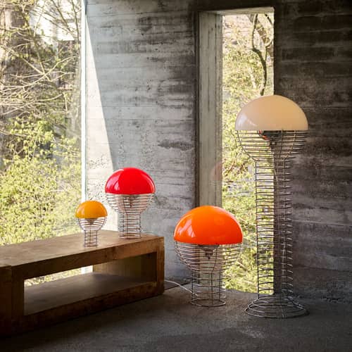 Lampada senza fili ricaricabile Wire Portable LED metallo giallo / Ø 18 x H 25 cm - Verner Panton, 1972 - Verpan - Giallo - Acciaio cromato, policarbonato