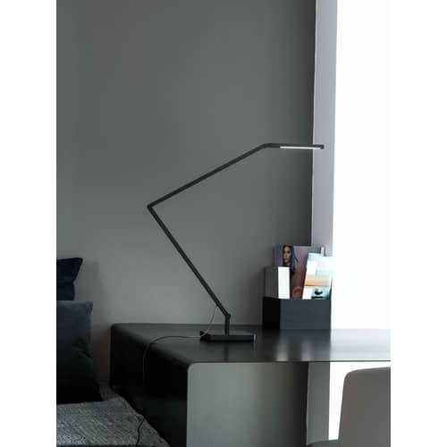 Lampe de table Untitled Linear LED métal noir / Orientable - Nemo - Tête plate / Noir - Aluminium, Technopolymère