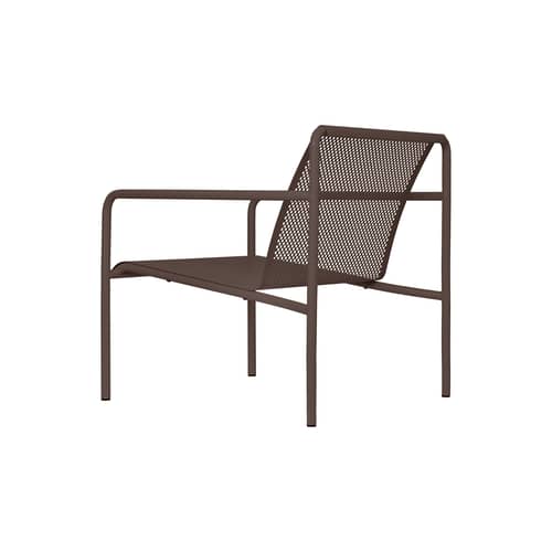 Dapple Low armchair metal brown - Ferm Living - Dark Chocolate - Galvanised powder-coated steel