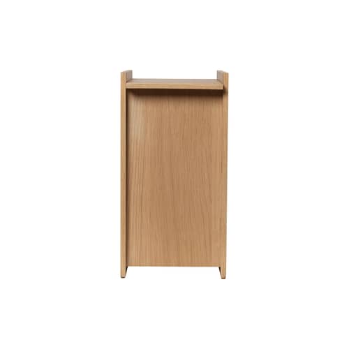 Mülleimer Sama Small holz natur / H 35 cm - Eimer aus Plastik innen - Ferm Living - Eiche natur - Eichenfurnier, Recycelter Kunststoff