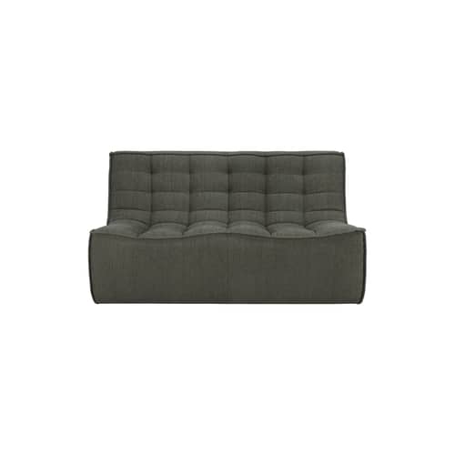 Canapé droit N701 / 2 places - L 140 cm - Ethnicraft - Vert Mousse - Bois, Coton recyclé, Mousse