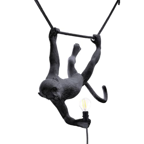 Outdoorlampe Monkey OUTDOOR - Swing plastikmaterial schwarz / L 60 cm - Seletti - Swing - Harz