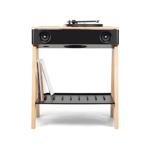 Enceinte Hi-Fi Bluetooth LX Platine Connect / Platine vinyle intégrée - La Boîte Concept - Chêne & noir - Aluminium, Chêne, MDF