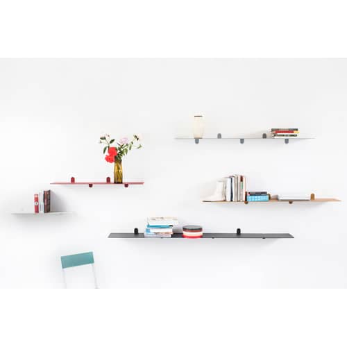 Scaffale n°2 metallo giallo / L 99 cm - Acciaio - valerie objects - Senape - Acciaio