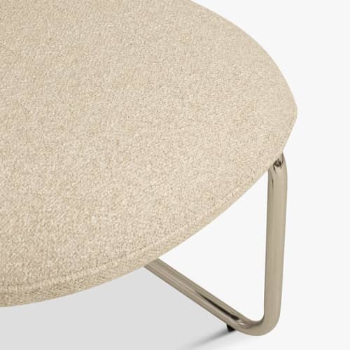 Sedia imbottita Amberta tessuto beige - NV GALLERY - Nougat (tweed) - Acciaio inox cromato, Schiuma ad alta densità, Tissu Tweed