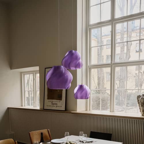 Suspension Soft Serve 03 violet / Ø 37 x H 30 cm - CRÈME ATELIER - Sorbet lavande - PLA recyclé