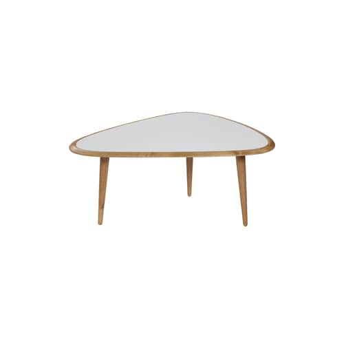 Table basse moderne pivotante blanc laqué Elysée