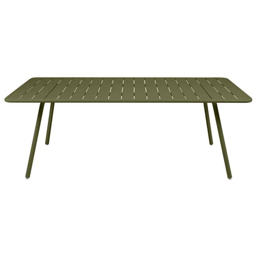 Table rectangulaire Luxembourg métal vert / 207 x 100 cm - 8 à 10 personnes - Fermob - Pesto - Aluminium laqué