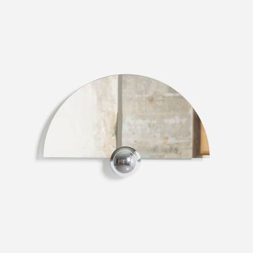 Wandspiegel Sphera Half Moon metall silber / B 60 x H 37 cm - Moustache - Verchromt - Glas, verchromtes Zamac