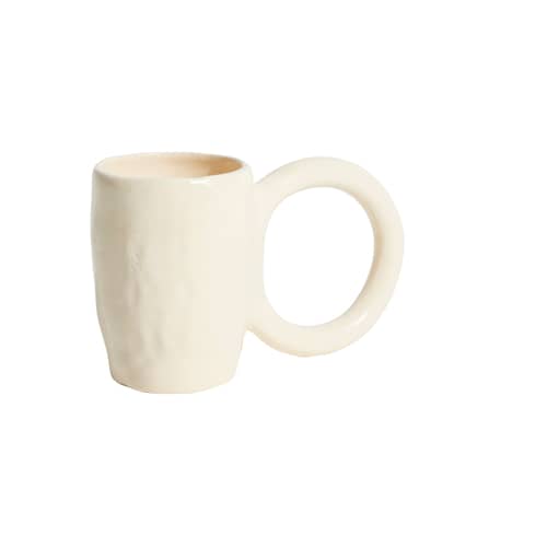 Becher Donut Large keramik beige / Ø 9 x H 12 cm - Petite Friture - Vanille - emaillierte Fayence