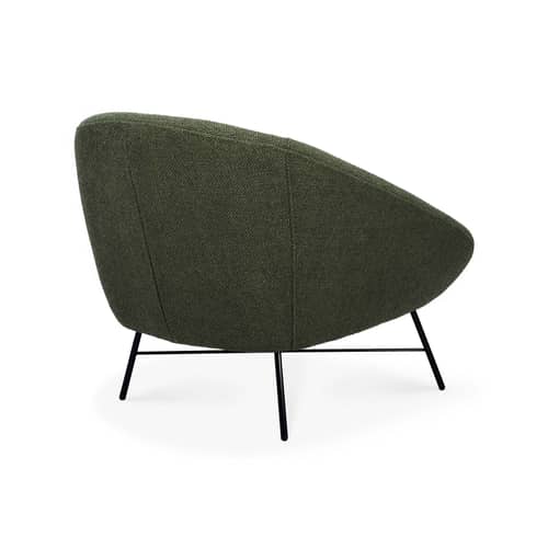 Fauteuil rembourré Barrow tissu vert - Ethnicraft - Kaki - Métal laqué, Mousse haute densité, Tissu