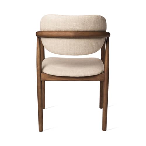 Fauteuil rembourré Henry tissu beige - POLSPOTTEN - Beige - Frêne, Mousse, Tissu