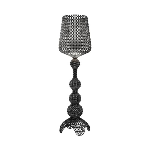 Lampadaire Kabuki Indoor plastique noir / LED - Pour l\'intérieur - H 165 cm - Kartell - Noir opaque - Technopolymère thermoplastique