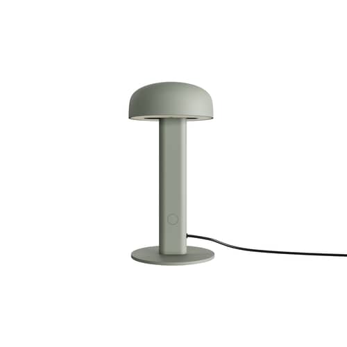 Lampe de table NOD LED métal vert gris / H 25 cm / Seconde vie - TIPTOE - Gris Eucalyptus - Acier, Aluminium
