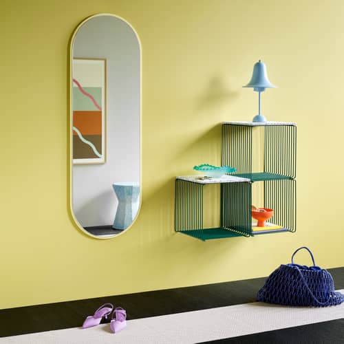 Miroir mural Colour Frame - Figure bois vert / 46,8 x 138 cm - MONTANA - Parsley 152 -  Verre miroir, MDF laqué