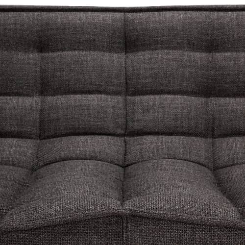 Divano 2 posti N701 tessuto grigio / L 205 cm - Ethnicraft - Grigio scuro (tessuto standard) - Legno, Schiuma PU ad alta densità, Tessuto