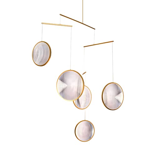 Focus X5 Pendant metal gold / LED - L 160 x H 131 cm - DCW éditions - Gold - Aluminium, PMMA