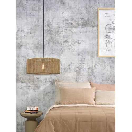 Iguazu Large Pendant cane & fibres beige / Hessian - Ø 60 x H 25 cm - GOOD&MOJO - Ø 60 cm / Natural - Hessian