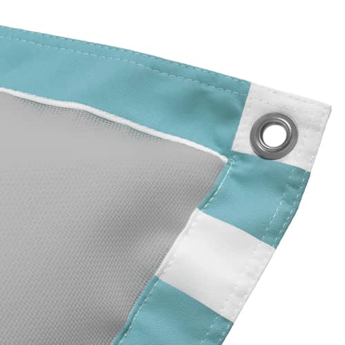 Pouf d\'extérieur flottant Original Floatzac tissu bleu / Sangles ajustables - Fatboy - Rayé azur & gris clair -  Micro-billes EPS, Acrylique, Tissu oléfine