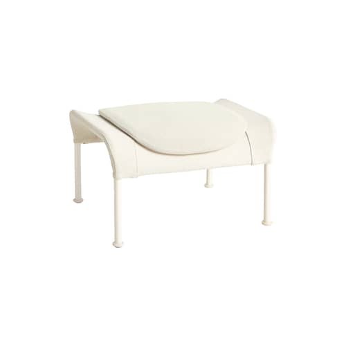 Repose-pieds O2 tissu blanc - Hay - Crème - Acier thermolaqué, Mousse moulée, Tissu autoportant