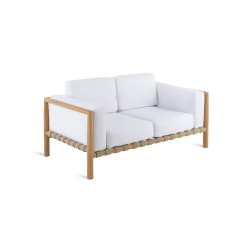 Set coussins  tissu bois blanc / Pour canapé 2 places Pevero - Unopiu - Coussins / Blanc écru - Tissu acrylique