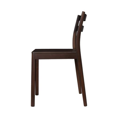 Stapelbarer Stuhl Boda holz braun - Ferm Living - Dunkel gebeizte Buche - Gebeiztes Buchenfurnier, Getönte Massiveiche