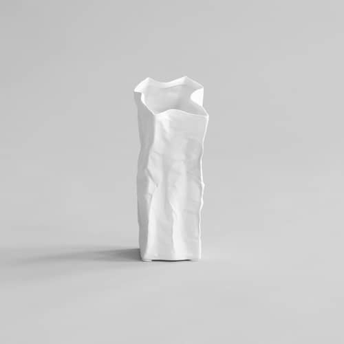 Vaso Kami Mini ceramica bianco / L 13 x H 25 cm - 101 COPENHAGEN - Bianco - Ceramica