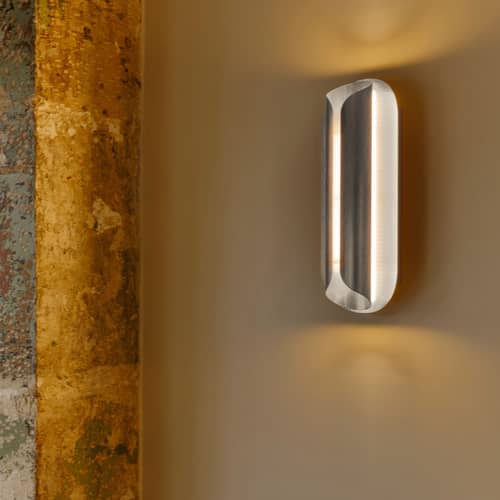 Wandleuchte Rosalie LED Large metall / H 60 x B 15 cm - DCW éditions - Nickel - Aluminium