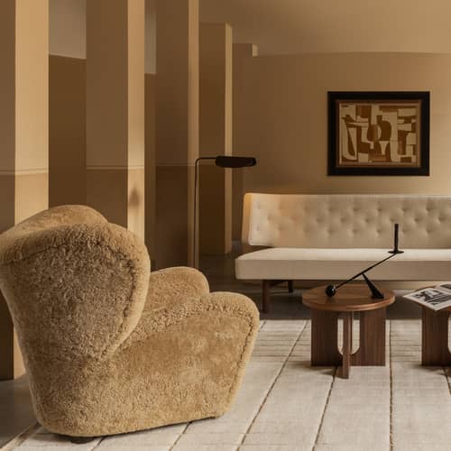 Lampadaire Wing métal / Orientable - Audo Copenhagen - Bronze - Acier, Aluminium