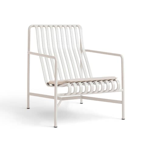 Accessorio  tessuto bianco / Cuscino per poltrona bassa con schienale alto e basso - Hay - Bianco cremoso - Schiuma di poliuretano, Tessuto da esterni Olefina