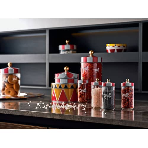 Alessi Circus Airtight jar - white red | Made In Design UK