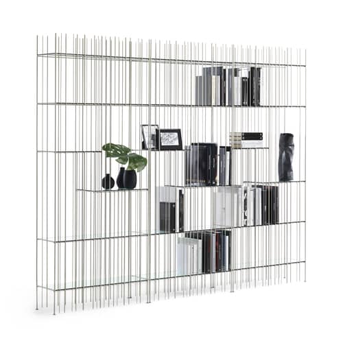 Bibliothèque Metrica A / L 78 x P 26 cm x H 190 cm - Structure seule (étagères vendues séparément) - Mogg - Titane - Acier