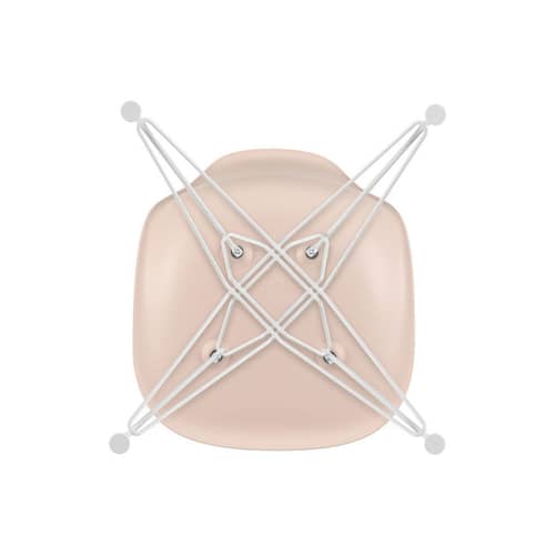 RE DSR - Eames Plastic Side Chair Chair plastic material pink / (1950) - White legs / Recycled - Vitra - Soft pink / White legs - Epoxy lacquered steel, Post-consumer recycled plastic