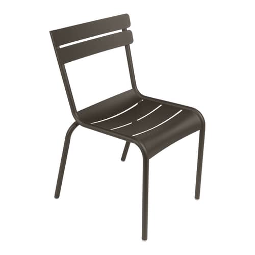Chaise empilable Luxembourg métal marron - Fermob - Tonka - Aluminium laqué