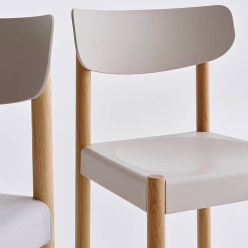 Chaise Pack 10 gris / Polypropylène recyclé - Hay - Gris craie / Chêne huilé - Chêne massif huilé, Fibre de bois, Polypropylène recyclé