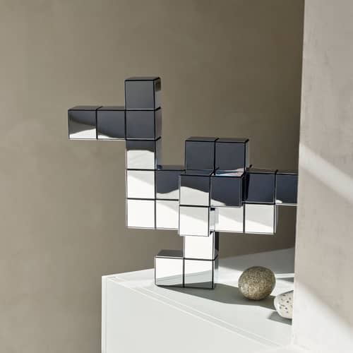 Dekoration Panton Cubes Duck plastikmaterial silber / Enten-Set – Verner Panton, 1974 - Vitra - Ente / Verchromt - Recyceltes ABS