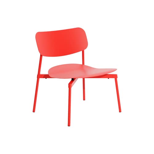 Fauteuil bas Fromme métal rouge / Aluminium - Petite Friture - Rouge - Aluminium