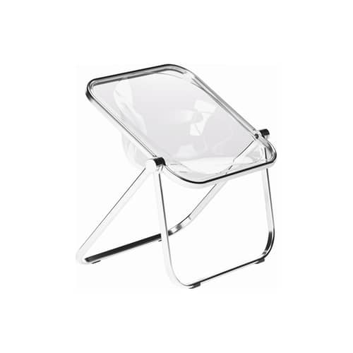 Fauteuil pliant Plona / Giancarlo Piretti, 1970 - ANONIMA CASTELLI - Transparent - Aluminium poli, Plexiglas