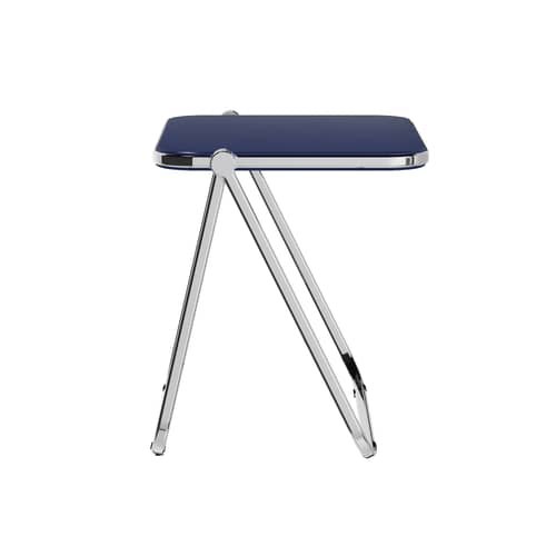 Platone Folding desk wood blue / Giancarlo Piretti, 1970 - 83 x 65 cm - ANONIMA CASTELLI - Blue - Polished aluminium, Stratified