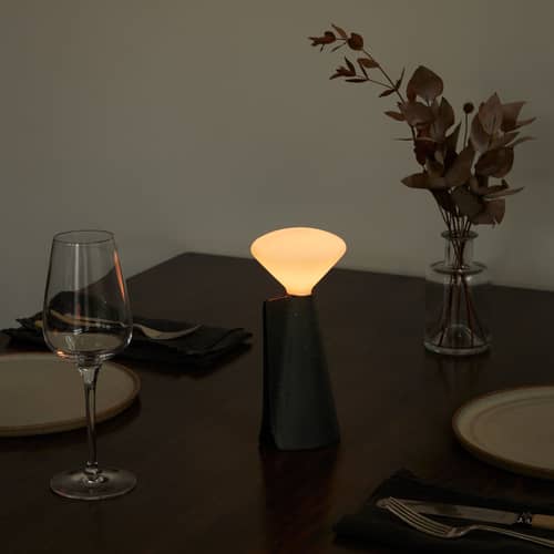 Lampada senza fili ricaricabile Mantle metallo nero / Ø 8 x H 18 cm - TALA - nero Granite - Acciaio inossidabile